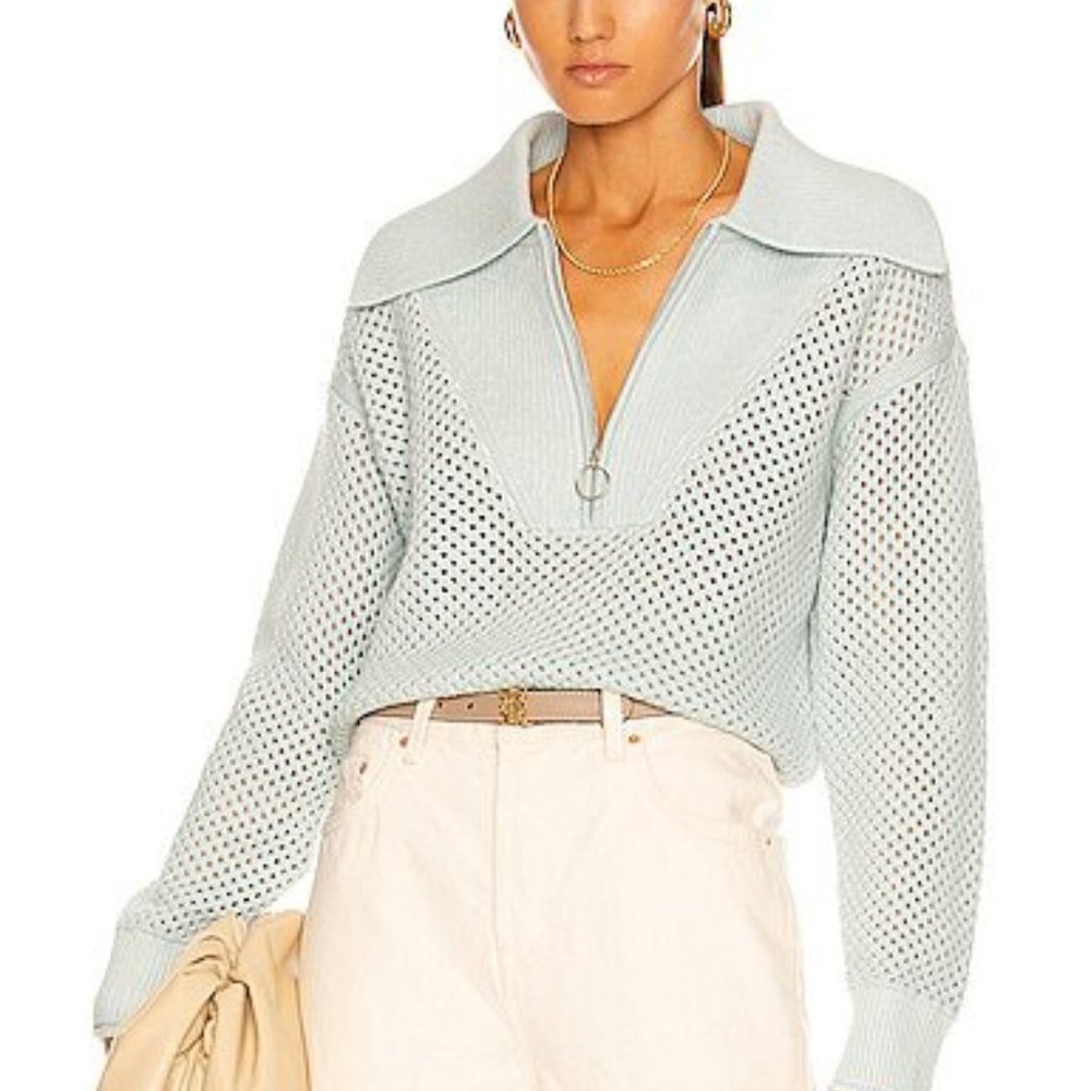 JONATHAN SIMKHAI Tide Wht Ariella Perforated Cotton-blend Knitted Jumper